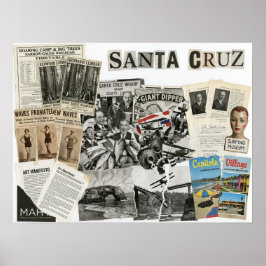 Póster Santa Cruz California Collage – Protest Art