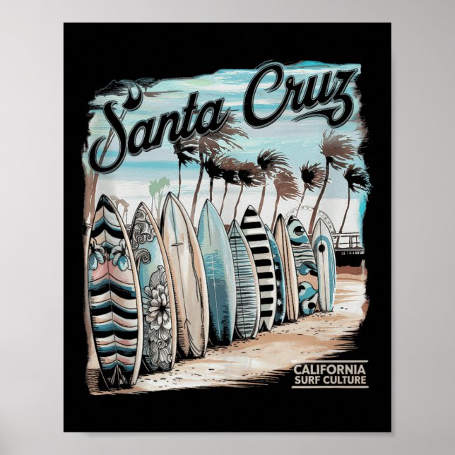 Póster Santa Cruz Men Women California Retro Sunset Vinta (Frente)