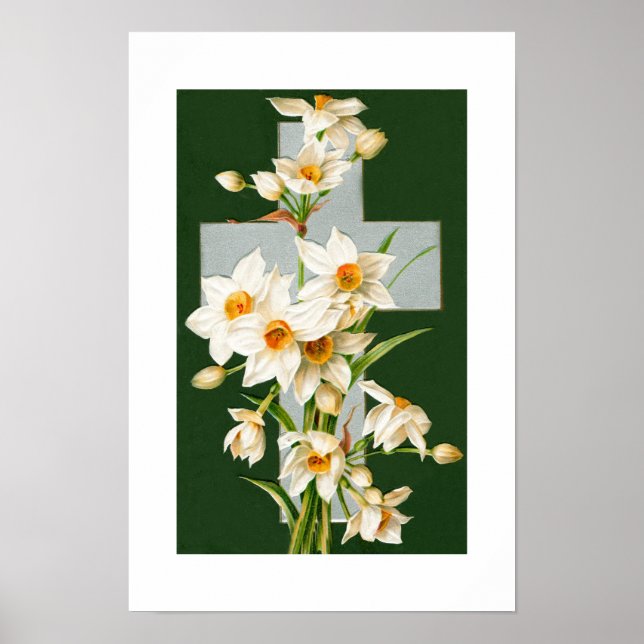 Póster Santa cruz y flores (Frente)