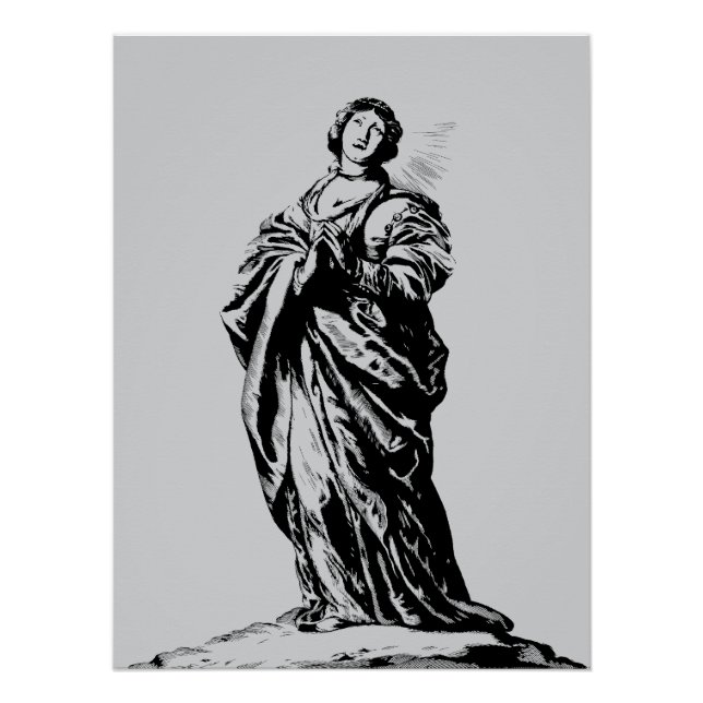 Póster Santa Cunera de Rhenen virgen y mártir (Anverso)