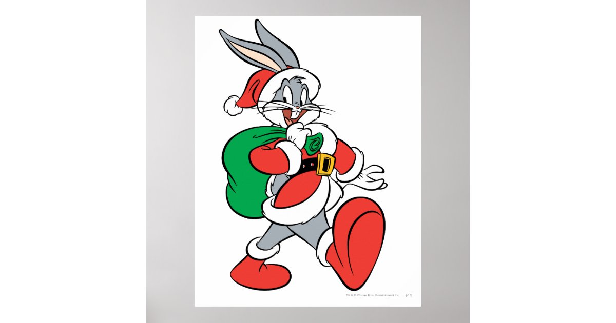 Póster ™ Santa de BUGS BUNNY Zazzle.es