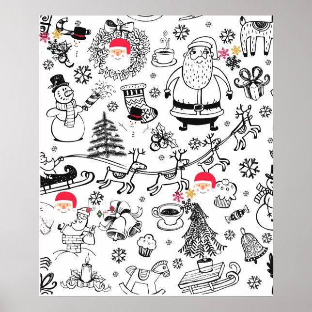 Póster Santa de Navidad Retro (Frente)