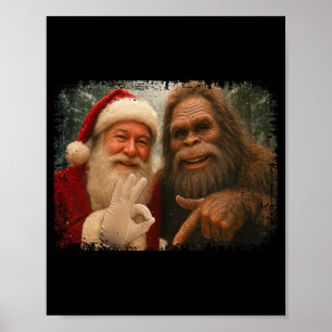 Póster Santa divertido 67 con Bigfoot seis siete 6 7 meme
