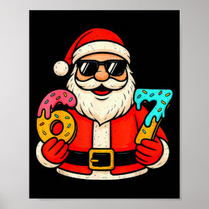 Póster Santa divertido 67 goteo de helado Navidad Xmas ad
