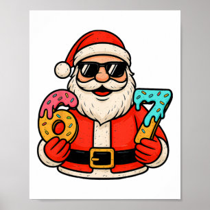 Póster Santa divertido 67 helado goteo Navidad Xmas adole