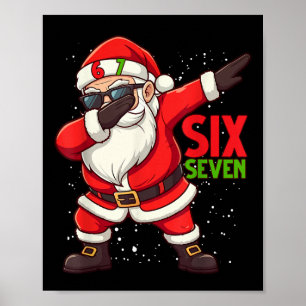 Póster Santa divertido Dab Seis Siete Navidad 67 Meme Gen