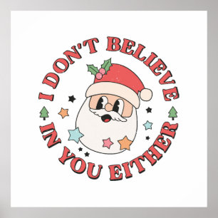 Póster Santa divertido de Navidad 