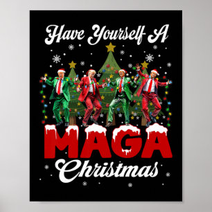 Póster Santa divertido Trump Tenerse un alegre M.a.g.a Ch