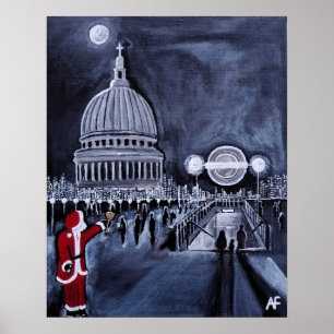 Póster Santa en Londres Pintura de Alfred Fox