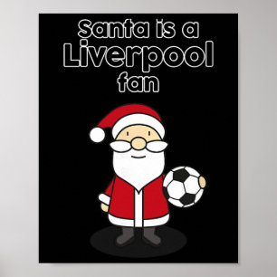 Póster Santa es un fanático del fútbol de Liverpool Diver