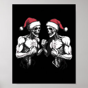 Póster Santa Esqueleto Lucha Libre Luchador Halloween Nav