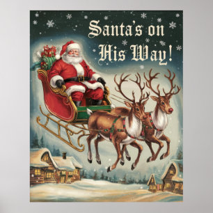 Póster ¡Santa está en camino!