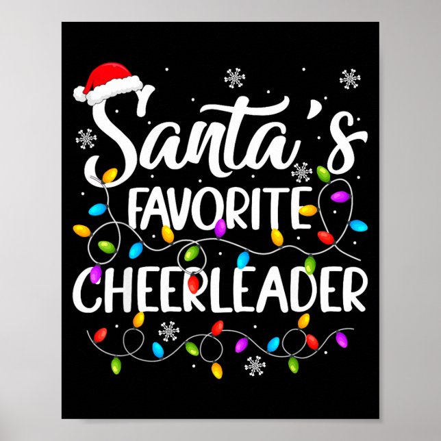 Póster Santa Favorite Cheerleader Christmas Funny Cheerle (Frente)