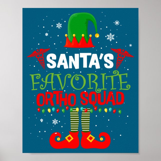 Póster Santa Favorite Ortho Squad Elf Orthodontist Christ (Frente)