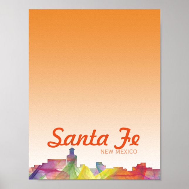 PÓSTER SANTA FE, NUEVA MÉXICO SKYLINE WB1 (Frente)