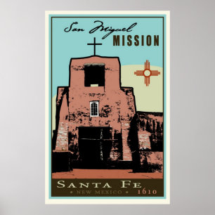 Póster Santa Fe, Nuevo México, Estados Unidos