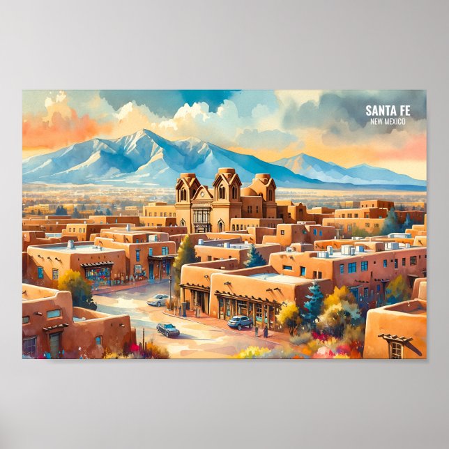 Póster Santa Fe Nuevo México Estados Unidos Lugares de vi (Frente)