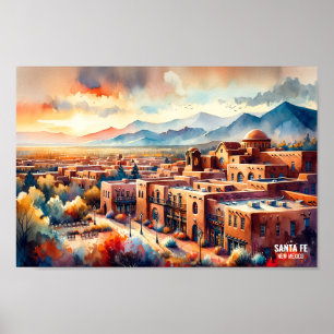 Póster Santa Fe Nuevo México Estados Unidos Lugares de vi