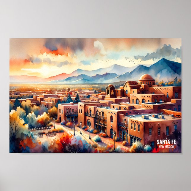 Póster Santa Fe Nuevo México Estados Unidos Lugares de vi (Frente)