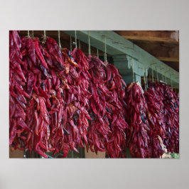 Póster Santa Fe Red Chili Ristras Nuevo Poster de México