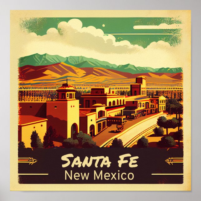 Póster Santa Fe Vintage (Frente)