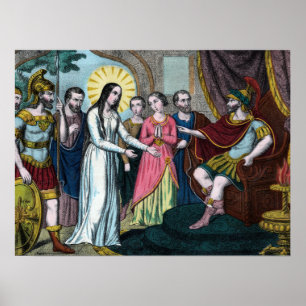 Póster Santa Filomena es juzgada ante el emperador Diocle