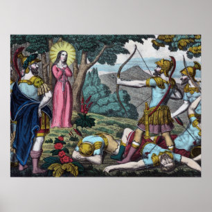Póster Santa Filomena siendo asaeteada