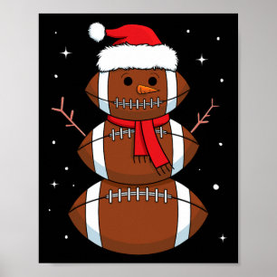 Póster Santa Fútbol Snowman Deportes Ball Hombres Cristo