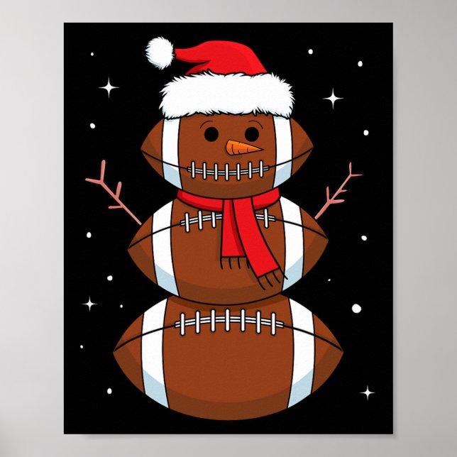 Póster Santa Fútbol Snowman Deportes Ball Hombres Cristo (Frente)