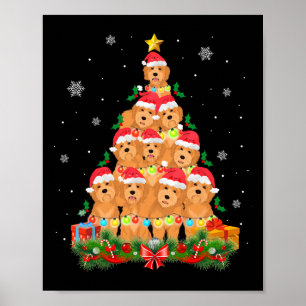Póster Santa Goldendoodle Perro Navidades Mascota Animal