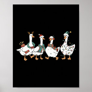 Póster Santa Goose en los Navidades sueltos de Merry Goos