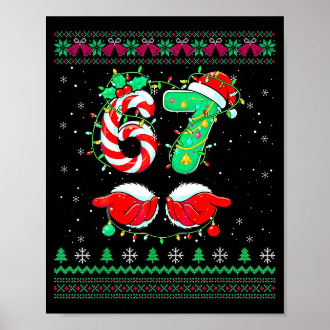 Póster Santa Hands 67 Christmas Ugly Sweater Six Seven Me (Frente)