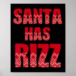 Póster Santa Has Rizz - Funny Gen Alpha Navidades de jerg