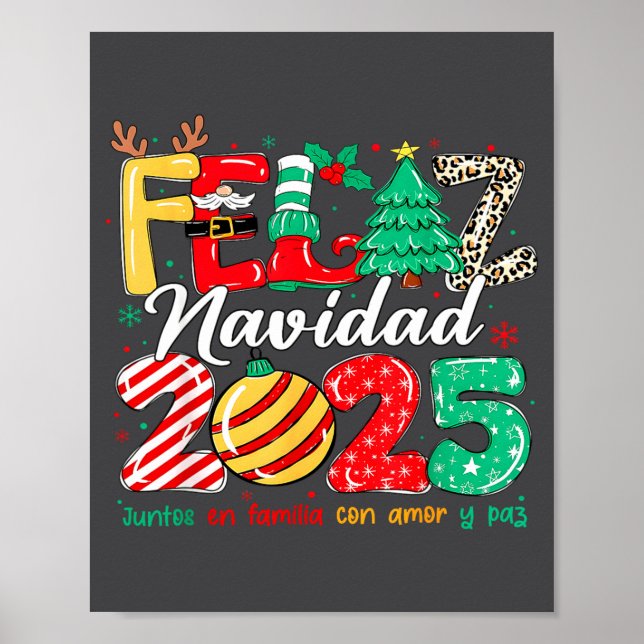 Póster Santa Hat Family Christmas Matching Funny Feliz Na (Frente)