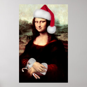 Póster Santa Hat, Navidades de Mona Lisa