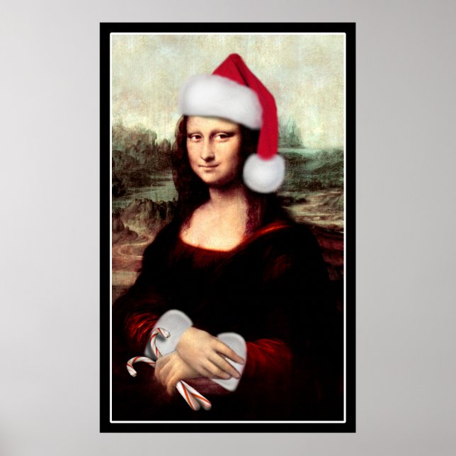 Póster Santa Hat, Navidades de Mona Lisa (Frente)