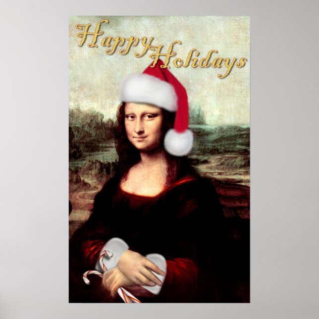 Póster Santa Hat, Navidades de Mona Lisa (Frente)