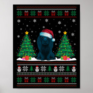 Póster Santa Hat Perro árbol de Navidad de África enciend