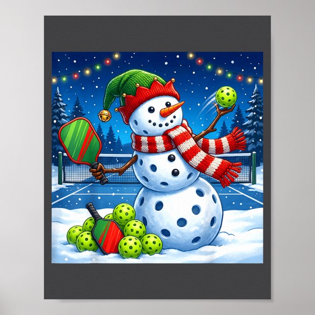 Póster Santa Hat Snowman Xmas Funny Ckleball Christmas  (Frente)