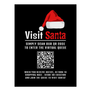 Póster Santa Hat, Visita Santa, cola de código QR