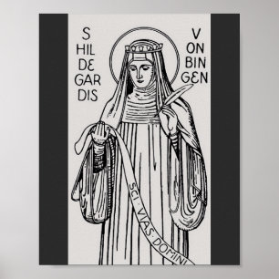 Póster Santa Hildegarda de Bingen abadesa benedictina