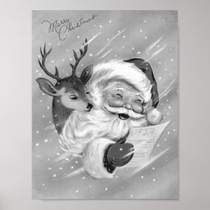 Póster Santa Holiday de Cute retro