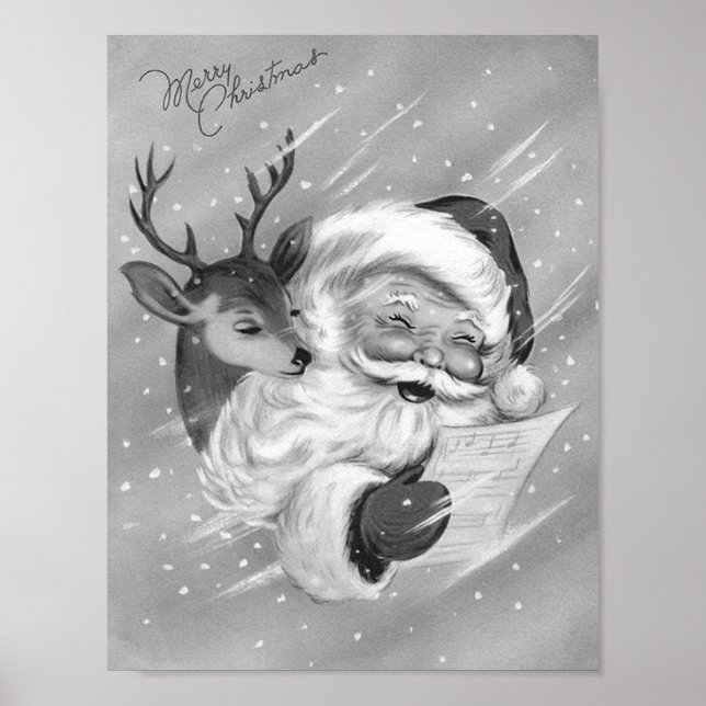Póster Santa Holiday de Cute retro (Frente)
