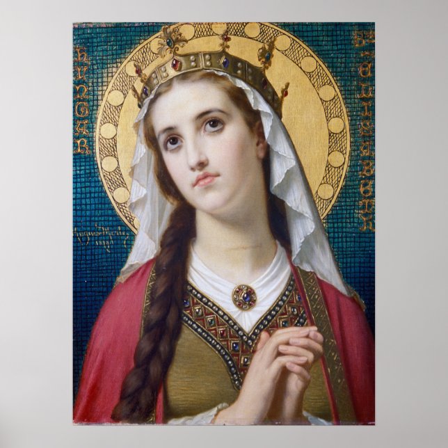 Póster Santa Isabel de Hungría por Hugues Merle (Frente)