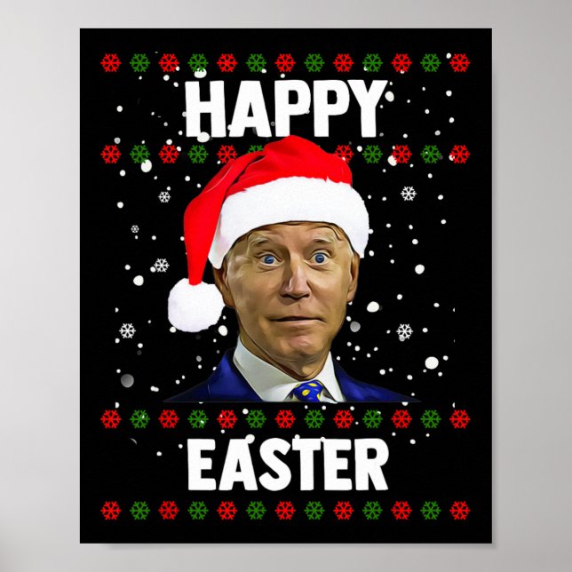 Póster Santa Joe Biden Feliz Pascua Navidades feos sudan (Frente)