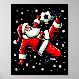 Póster Santa Juega Fútbol Patada en Bicicleta, Mujeres de