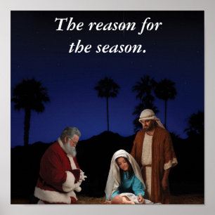 Póster Santa Kneeling de la Natividad