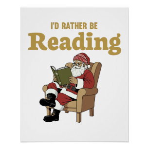 Póster Santa leyendo