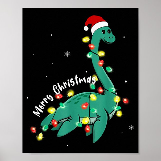 Póster Santa Loch Ness Monster Christmas Nessie Boys Girl (Frente)