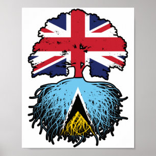 Póster Santa Lucía Santa Lucía Británica de las raíces de